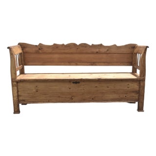 Pine and Oak Storage Bench or Settle For Sale