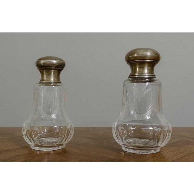 Antique Louis XVI Crystal and Silver Bottles, Set of 2 For Sale - Image 10 of 10