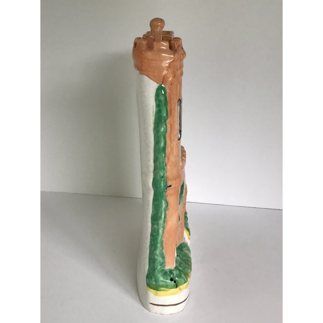 Early 19th Century Staffordshire Flatback Peach Colored Cottage Castle Pastille Burner 10.25" For Sale - Image 5 of 10