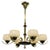 Italian Brass Chandelier with Opaline Glass Shades, 1950s For Sale - Image 17 of 17
