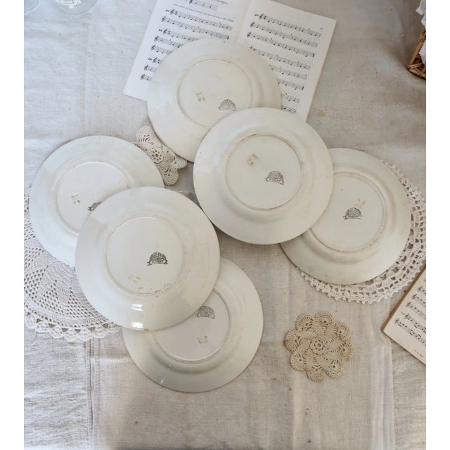 Iron Earth Flat Plates from Galeries Ennegé Paris, 1930s, Set of 6 For Sale - Image 6 of 8