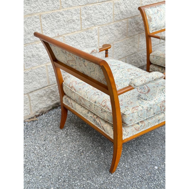 Mid 20th Century Pair of Louis XVI Style Marquis Armchairs For Sale - Image 4 of 7