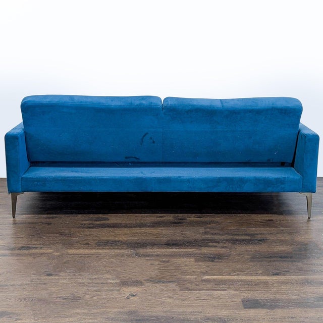 Textile West Elm Andes 3-Seat Blue Sofa Bed – Modern Convertible Couch For Sale - Image 7 of 10
