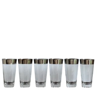 MCM Dorothy Thorpe-Style Platinum Rimmed Tumblers — Set of 6 For Sale