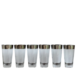 MCM Dorothy Thorpe-Style Platinum Rimmed Tumblers — Set of 6