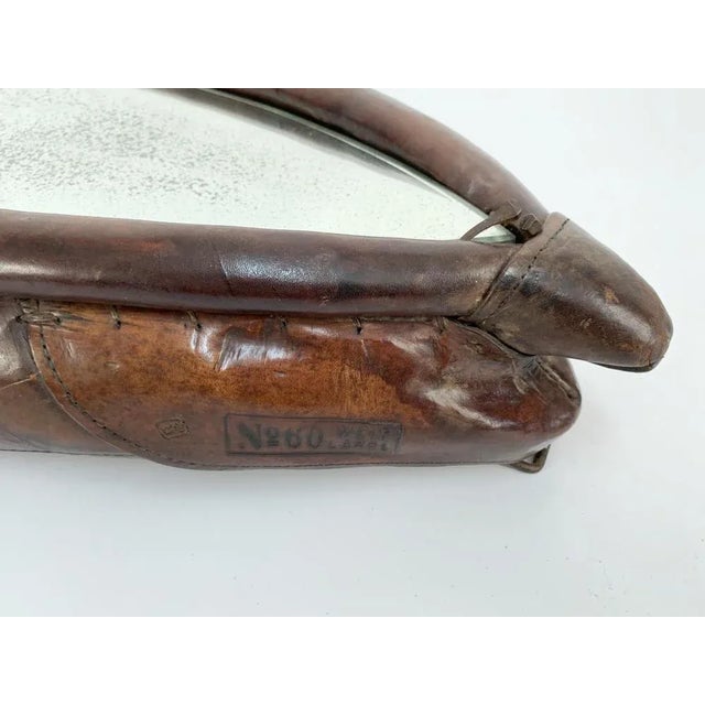 20th Century Swiss Leather Horse Collar Wall Mirror from K. Petermann, 1917 For Sale - Image 13 of 17