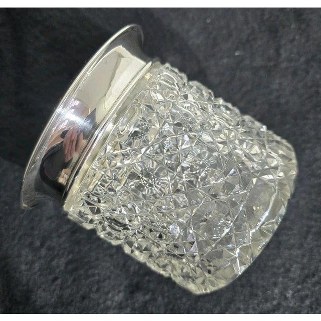 Antique Sterling Silver & Cut Glass Dressing Table Jar, 1918 For Sale - Image 6 of 17