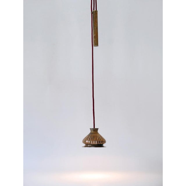 Mid-Century Modern Counterweight Brass Pendant Lamp, Germany, 1950s For Sale - Image 9 of 18