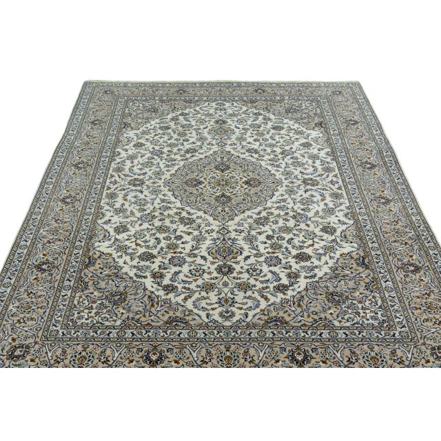 Hand-Knotted Kashan Cork Oriental Rug For Sale - Image 4 of 14