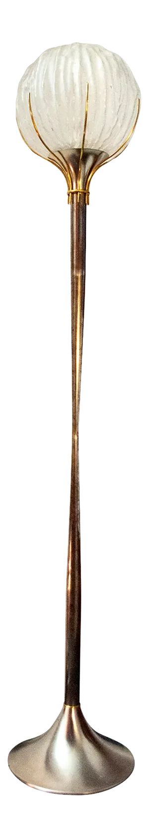 Brass and Glass Floor Lamp by Angelo Brotto for Esperia Italia, 1960s