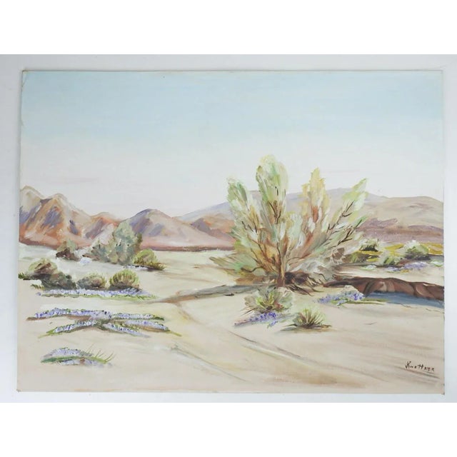 Rustic Vintage Impressionist Desert Mountain Landscape Painting For Sale - Image 3 of 3