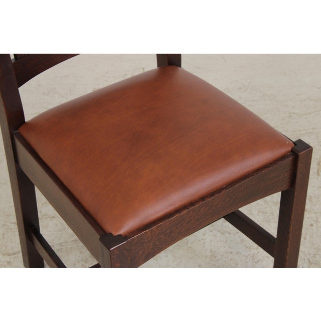 Pair of Stickley Mission Oak Chairs c.2023 For Sale - Image 9 of 16