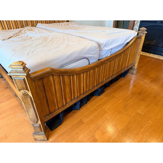 Stone Ornate Vintage Drexel Heritage King Size Bed Combining Traditional Craftsmanship and Classic Elegance For Sale - Image 7 of 8