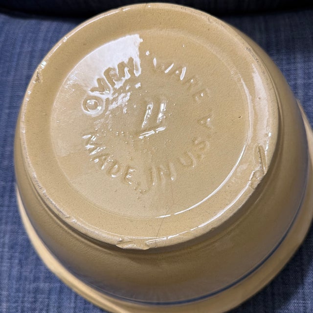 Late 20th Century Large Yelloware Pottery Bowl For Sale - Image 4 of 9