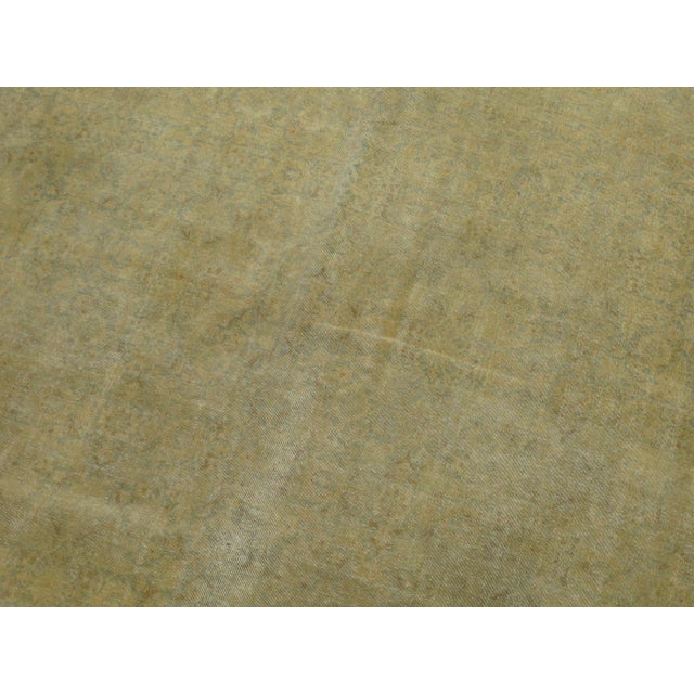 Early 20th Century Early 20th Century Pale Green Yellow Persian Tabriz Rug - 10'4" x 13'9" For Sale - Image 5 of 12