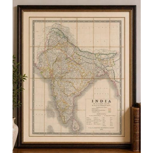 Johnston's travelling map of india on linen in original cloth, 1857 an exceptionally rare and historically important...