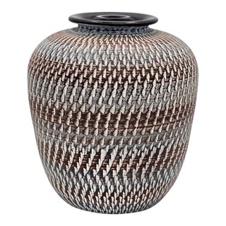 Dumler Breiden Dee-Cee West German Sgraffito Pottery Vase For Sale
