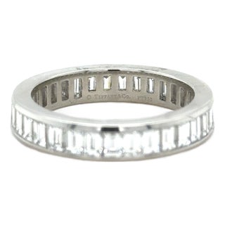 Tiffany & Co., 3.60 Carats Baguette Cut Diamond Eternity Band, Size 8 For Sale