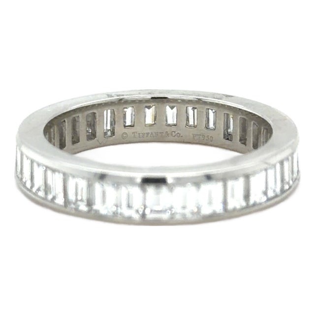 Tiffany & Co., 3.60 Carats Baguette Cut Diamond Eternity Band, Size 8 For Sale