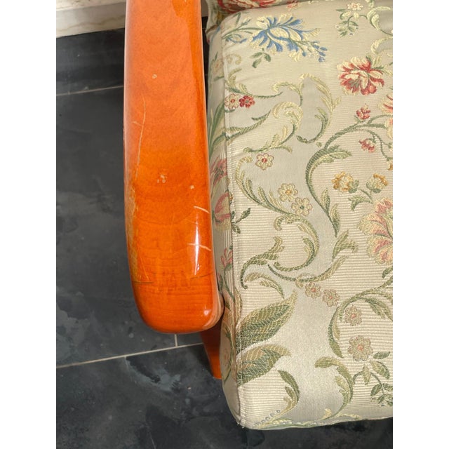 Italian Lounge Chairs in Orange-Stained Beech, 1960s, Set of 2 For Sale - Image 9 of 11