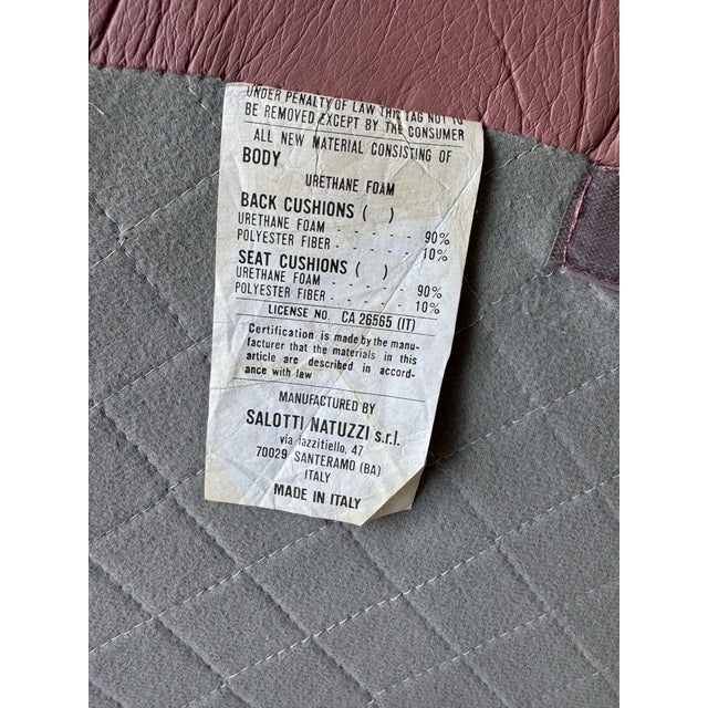 1980s Italian Postmodern Salotti Natuzzi Pink Leather Lounge Chair For Sale - Image 11 of 12