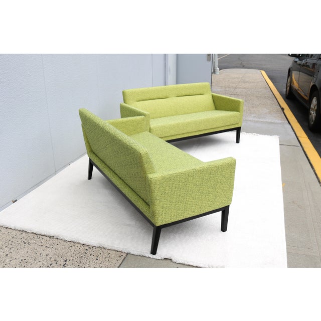 Mid-Century Style Passerelle Upholstered 2-Seat Lounge Sofas by Coalesse, a Pair For Sale In New York - Image 6 of 18