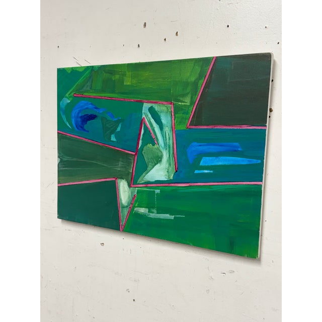 Design Plus Gallery presents a Circa 2009 Abstract Acrylic on Canvas. This contemporary work presents an energetic...