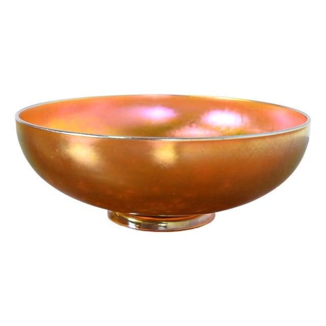 Steuben Aurene Iridescent Art Glass Fruit Bowl or Center Bowl For Sale