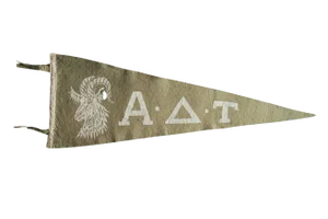 Vintage Alpha Delta Tau Greek Life Felt Flag Pennant