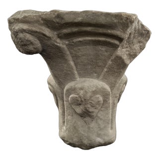 12th Century Italian Romanesque Marble Capital Fragment For Sale