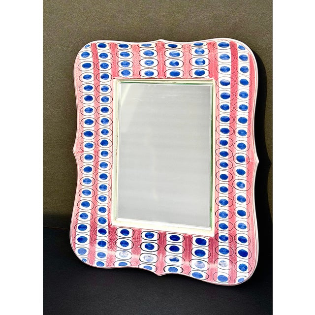 Here is a beautifully sculpted white ceramic mirror produced and signed Gustavsberg - Sweden - hand painted and signed by...
