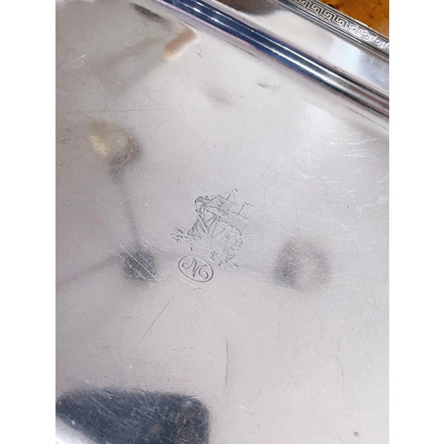 Art Deco 1937 Silver Tray From the Mayflower Hotel For Sale - Image 3 of 5