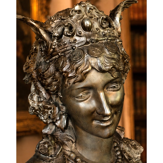 19th C French Oriental Zamak Bust Clock - 1 Pc For Sale - Image 6 of 12