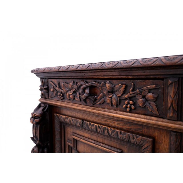 Brown Carved Chest of Drawers, France, 1880s For Sale - Image 8 of 12