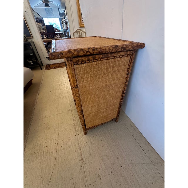 1970s 1970s Bamboo & Rattan Small Chest of Drawers For Sale - Image 5 of 14