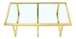 Mid-Century Modern Rectangular Brass and Glass Coffee Table