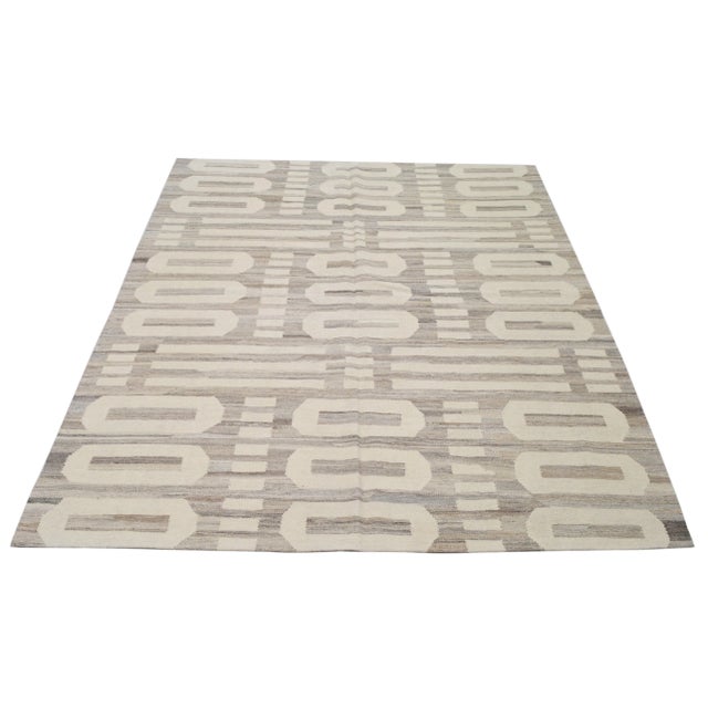 Vintage Turkish Anatolian Oushak hand knotted rug with natural colors, soft texture and fine weave.