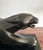 Mid-Century Modern Mid 20th Century Art Deco Revival Black Panther Sculpture on Leatherized Pedestal Base For Sale - Image 3 of 12