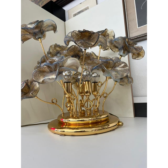 Table Lamp in Brass and Murano Glass For Sale - Image 11 of 16