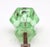 Pair of Vintage 1.25 In. Hexagon Green Glass Cabinet Knobs For Sale - Image 6 of 6