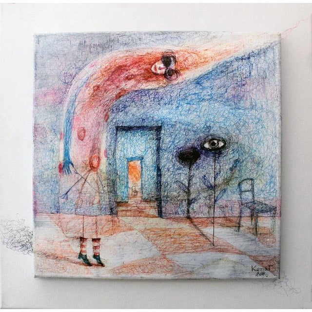 The Fire Inside is a beautiful painting realized by the Italian artist KEZIAT in 2018. Ink, pastel and watercolor on two...