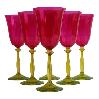 Vintage Wine Glasses from Crystalex, Czech Republic, 1990s, Set of 6 For Sale