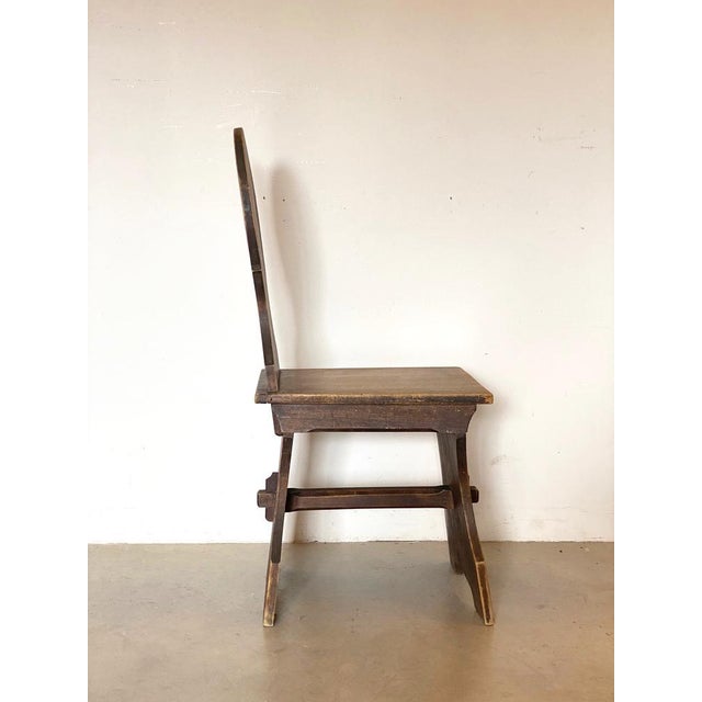 Brown Rustic Wooden Chairs, 1960s, Set of 6 For Sale - Image 8 of 17