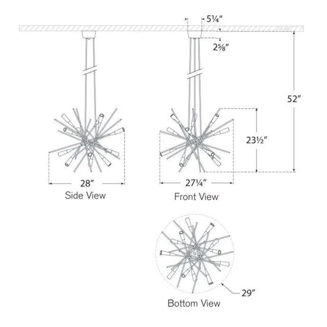 Visual Comfort Chapman & Myers for Visual Comfort Signature Stellar Medium Chandelier in Matte White & Antique Brass with Frosted Acrylic For Sale - Image 4 of 4