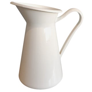 White Enamel Pitcher For Sale