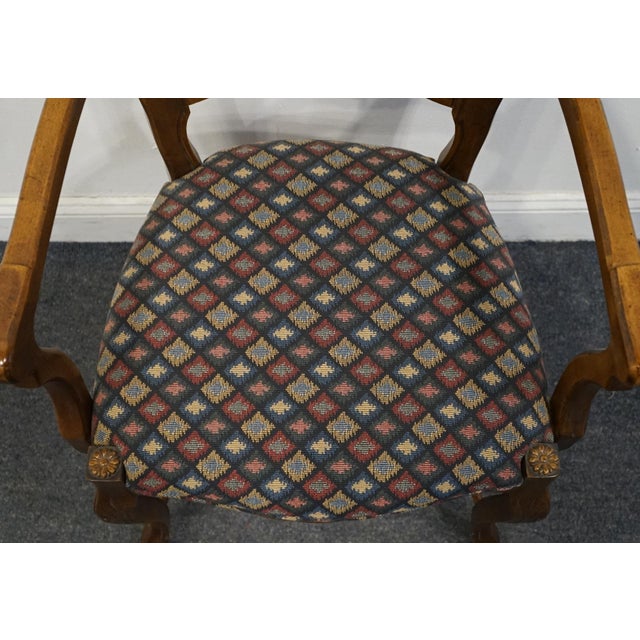 Vintage Antique Solid Cherry Country French Ladderback Dining Arm Chair For Sale - Image 9 of 10