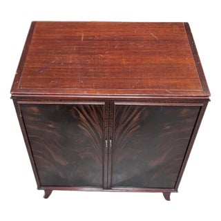 Vintage Flame Mahogany Two-Door Storage Cabinet For Sale