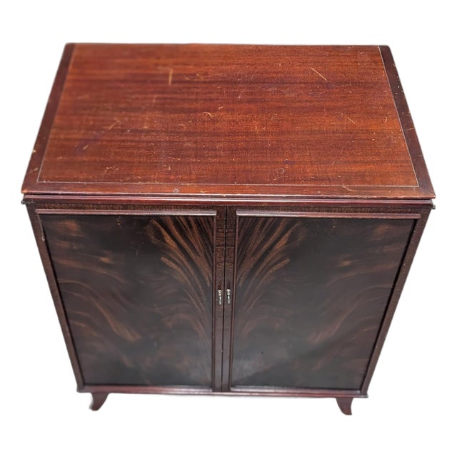 Vintage Flame Mahogany Two-Door Storage Cabinet For Sale