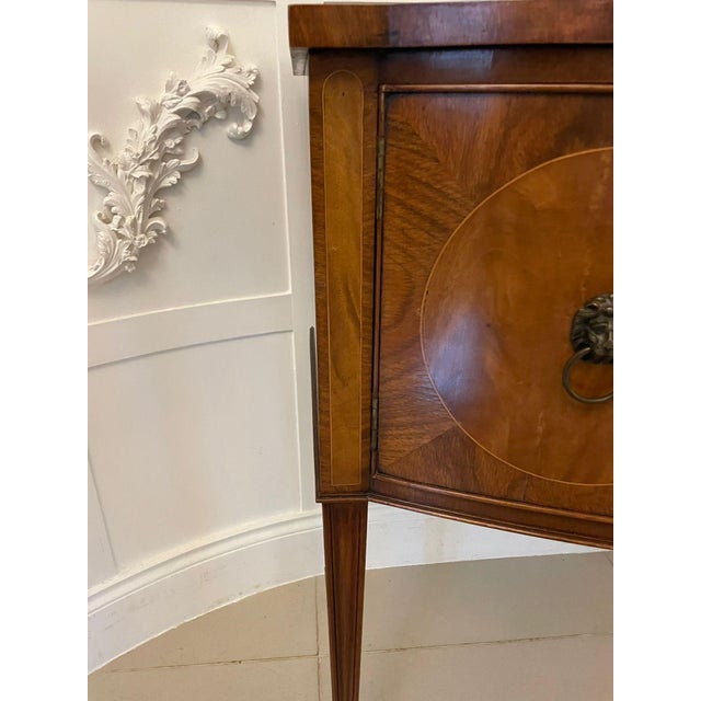 Figured Mahogany Bow Fronted Sideboard, 1920s For Sale - Image 16 of 17