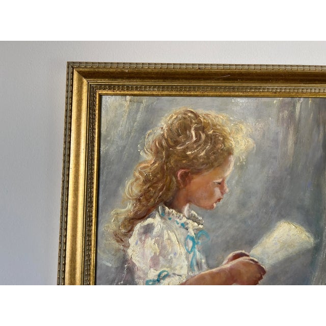 Marie Linnell Oil Portrait Painting of a Child For Sale - Image 4 of 9